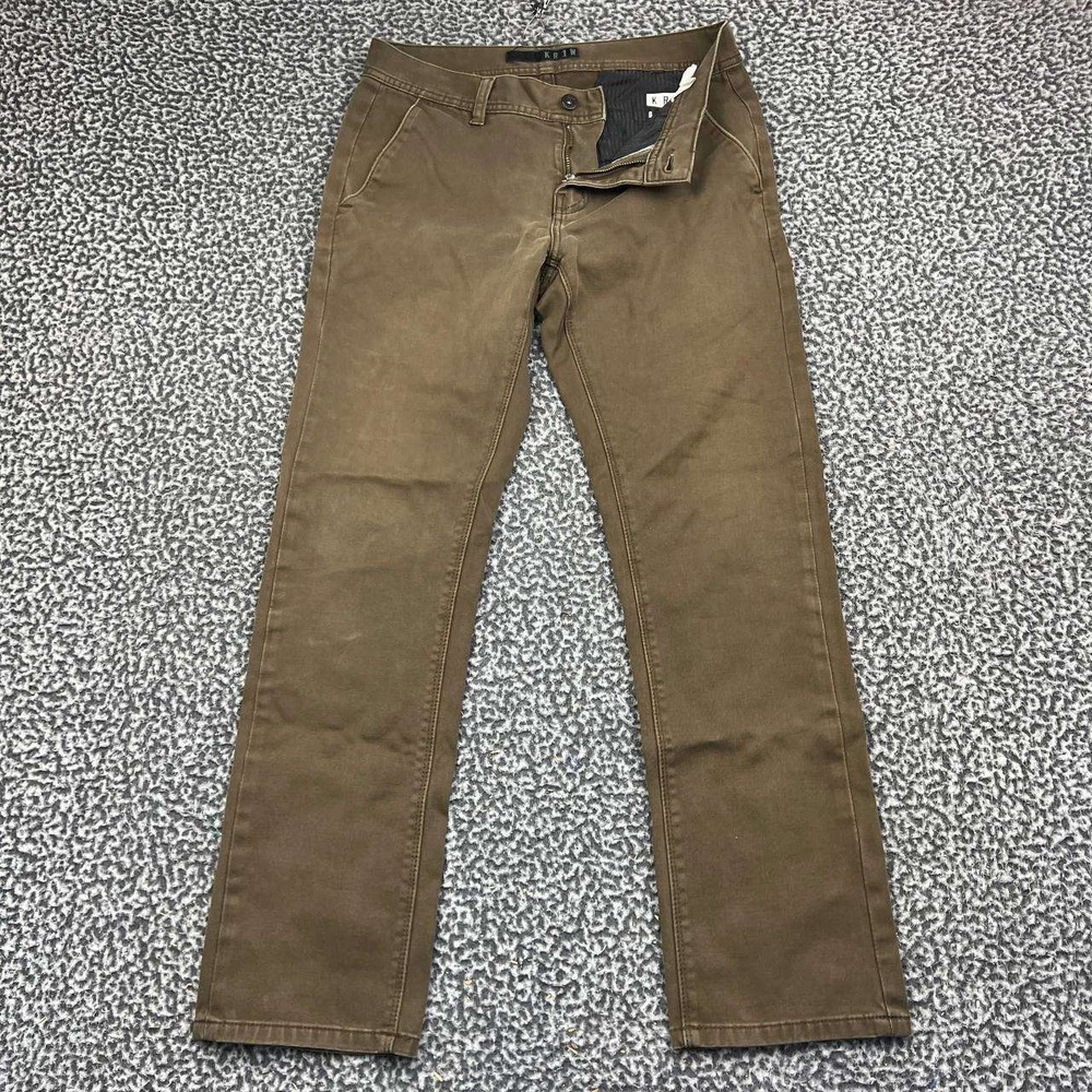 KR3W KSlim Denim Chino Pants Men Brown 30x28 Skateboard Casual Slim Fit
